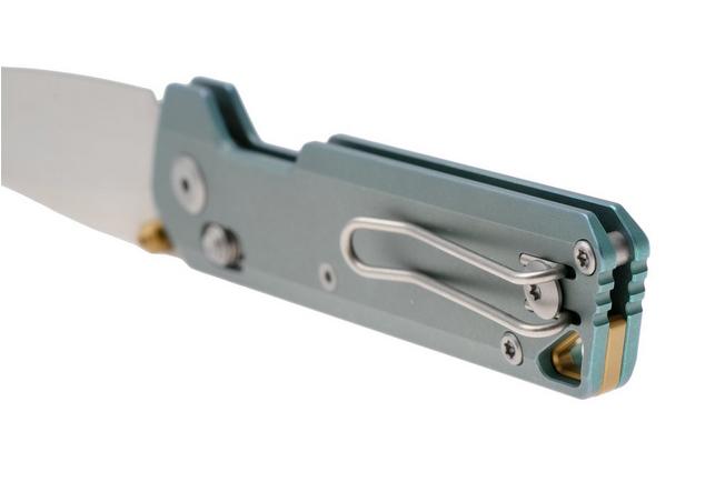 Afbeelding voor Vosteed Parallel A3519 Stonewashed 154CM, Green Titanium, zakmes