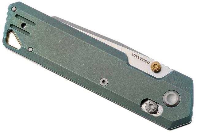 Afbeelding voor Vosteed Parallel A3519 Stonewashed 154CM, Green Titanium, zakmes