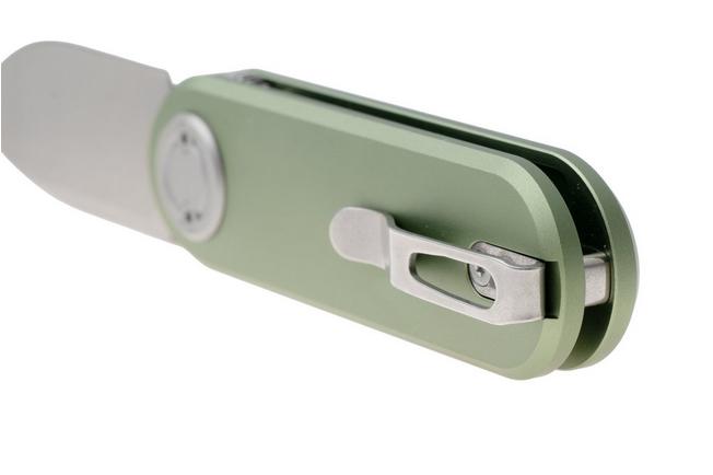 Afbeelding voor Vosteed Corgi V A3702 Stonewashed 14C28N, Green Aluminum, zakmes, Yue Dong design