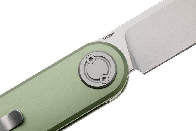 Afbeelding voor Vosteed Corgi V A3702 Stonewashed 14C28N, Green Aluminum, zakmes, Yue Dong design