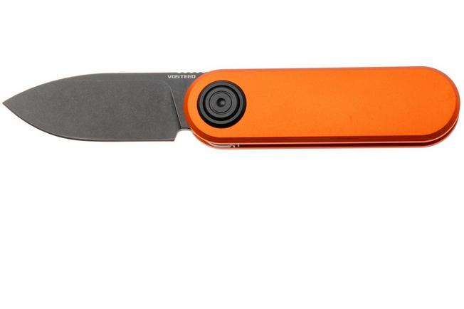 Afbeelding voor Vosteed Corgi V A3705 Blackwashed 14C28N, Orange Aluminum, zakmes, Yue Dong design