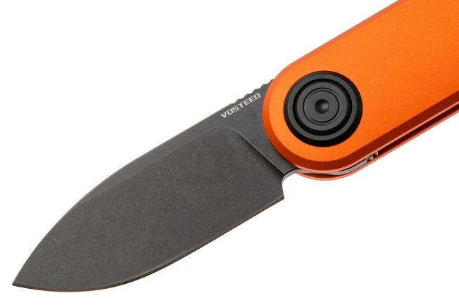 Afbeelding voor Vosteed Corgi V A3705 Blackwashed 14C28N, Orange Aluminum, zakmes, Yue Dong design