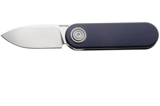 Afbeelding voor Vosteed Corgi V A3713 Satin 14C28N, Dark Slate Blue Aluminum, zakmes, Yue Dong design