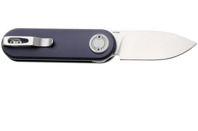 Afbeelding voor Vosteed Corgi V A3713 Satin 14C28N, Dark Slate Blue Aluminum, zakmes, Yue Dong design