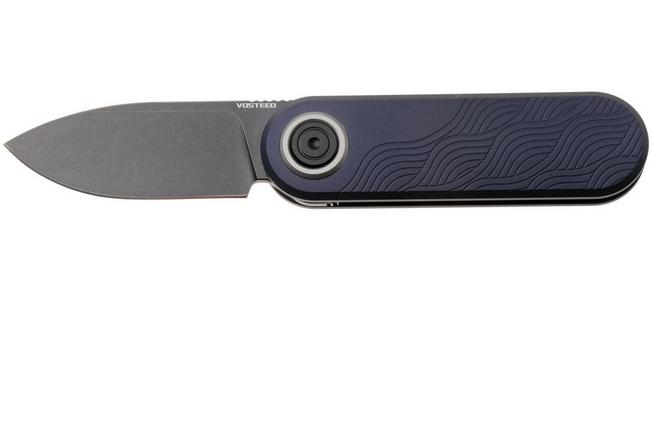 Afbeelding voor Vosteed Corgi V A3723 Blackwashed 14C28N, Dark Slate Blue Aluminum, zakmes, Yue Dong design