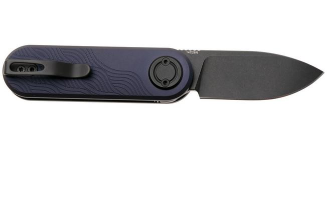 Afbeelding voor Vosteed Corgi V A3723 Blackwashed 14C28N, Dark Slate Blue Aluminum, zakmes, Yue Dong design