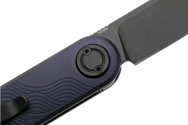 Afbeelding voor Vosteed Corgi V A3723 Blackwashed 14C28N, Dark Slate Blue Aluminum, zakmes, Yue Dong design