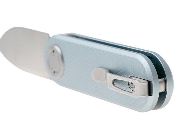 Afbeelding voor Vosteed Corgi V A3725 Satin 14C28N, Macaron Blue Aluminum, zakmes, Yue Dong design