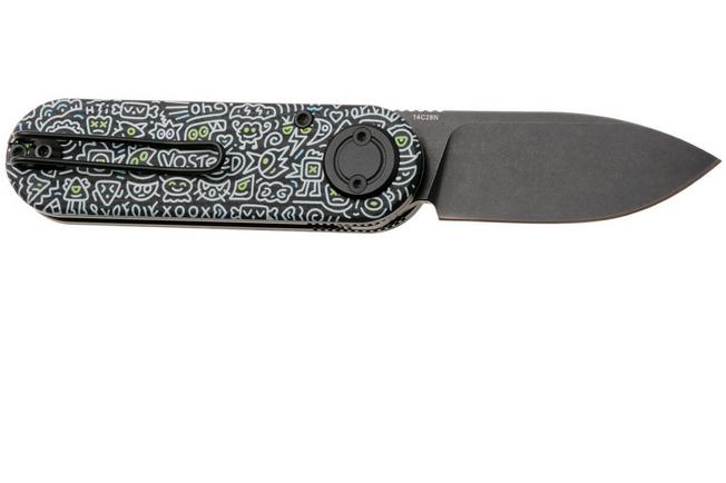 Afbeelding voor Vosteed Corgi V A3726 Blackwashed 14C28N, Doodle Monster G10, zakmes, Yue Dong design