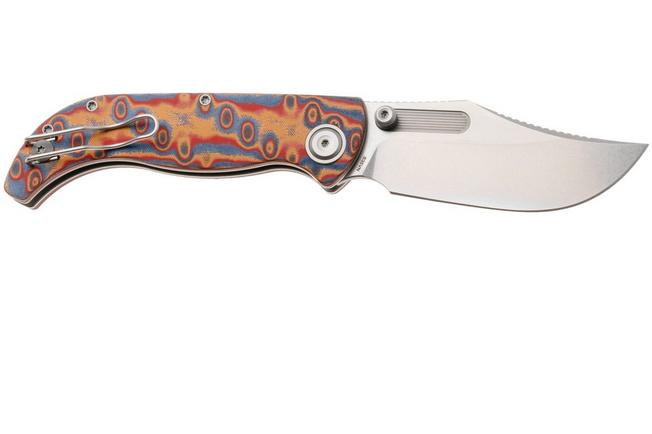 Afbeelding voor Vosteed Naga A3904 Stonewashed S35VN, Raindrop Micarta, zakmes