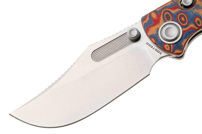 Afbeelding voor Vosteed Naga A3904 Stonewashed S35VN, Raindrop Micarta, zakmes