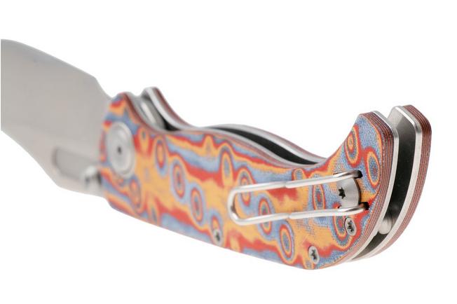 Afbeelding voor Vosteed Naga A3904 Stonewashed S35VN, Raindrop Micarta, zakmes