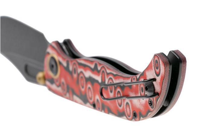 Afbeelding voor Vosteed Naga A3905 Blackwashed S35VN, Scarlet Void Micarta, zakmes