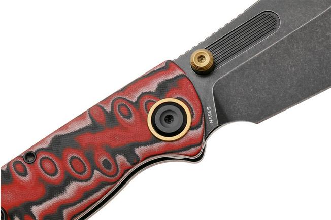 Afbeelding voor Vosteed Naga A3905 Blackwashed S35VN, Scarlet Void Micarta, zakmes