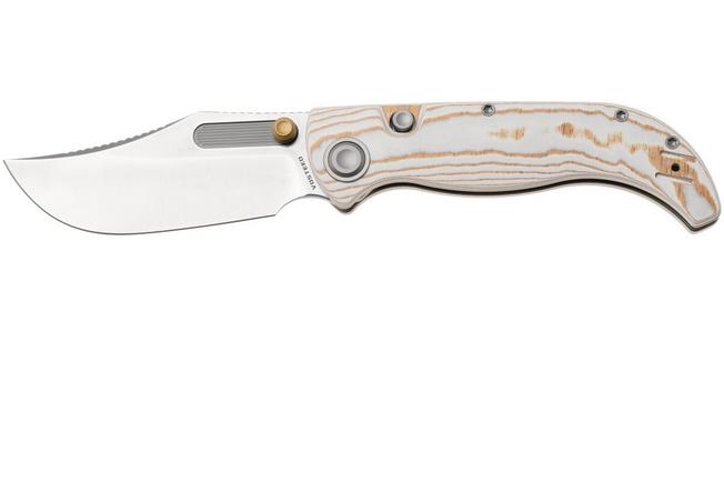 Afbeelding voor Vosteed Naga A3906 Satin S35VN, Bamboo Micarta Ivory Drift, zakmes