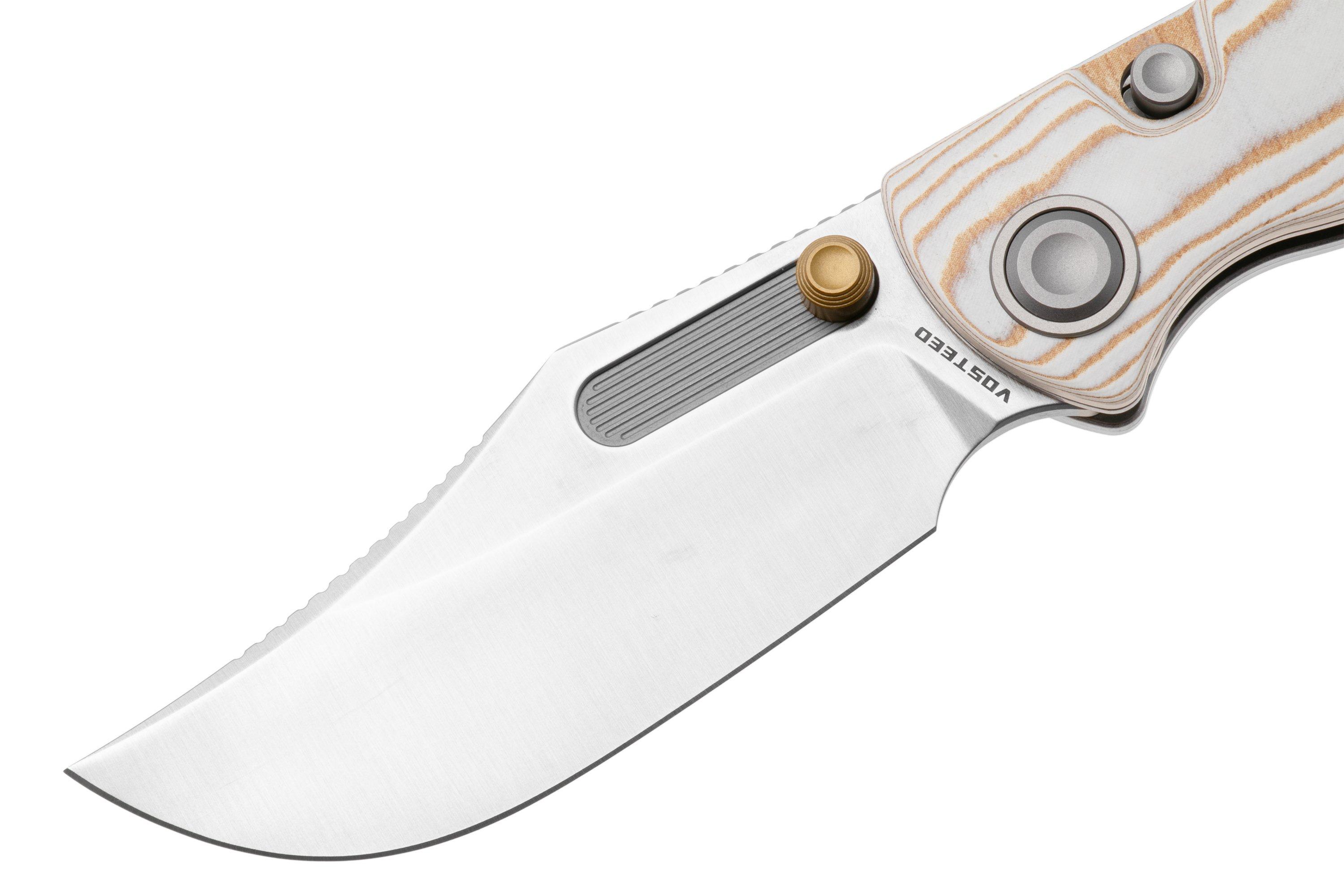 Vosteed Naga A3906 Satin S35VN, Bamboo Micarta Ivory Drift, navalha ...