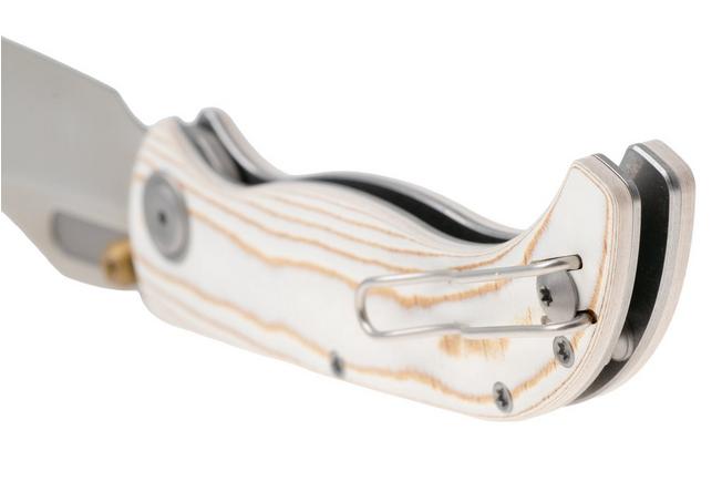 Afbeelding voor Vosteed Naga A3906 Satin S35VN, Bamboo Micarta Ivory Drift, zakmes