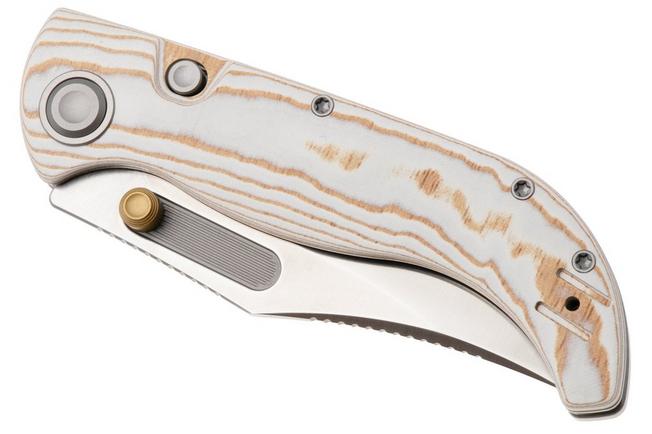 Afbeelding voor Vosteed Naga A3906 Satin S35VN, Bamboo Micarta Ivory Drift, zakmes