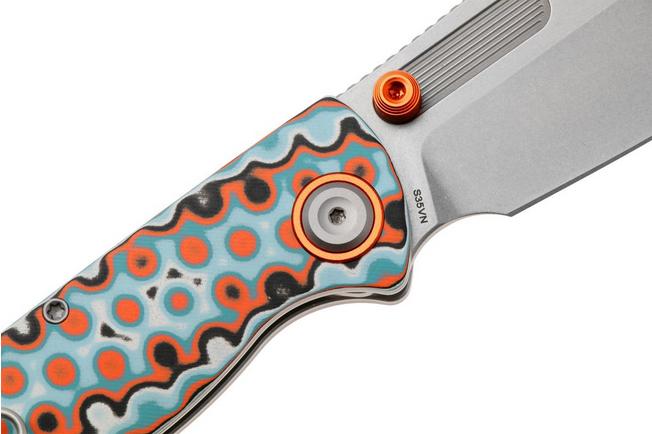 Afbeelding voor Vosteed Naga A3907 Stonewashed S35VN, Bamboo Micarta Coral Orbit, zakmes