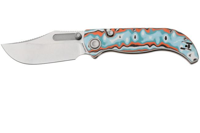 Afbeelding voor Vosteed Naga A3908 Stonewashed S35VN, Bamboo Micarta Canyon Current , zakmes