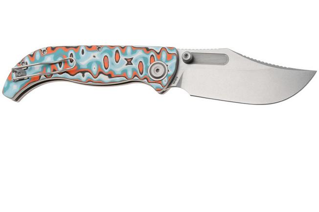 Afbeelding voor Vosteed Naga A3908 Stonewashed S35VN, Bamboo Micarta Canyon Current , zakmes