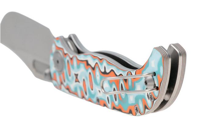 Afbeelding voor Vosteed Naga A3908 Stonewashed S35VN, Bamboo Micarta Canyon Current , zakmes