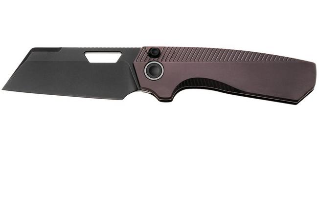 Bild für Vosteed Nip-L A4204 Blackwashed Elmax, Dark Reddish Purple Titanium, Taschenmesser, Divo Knives Design