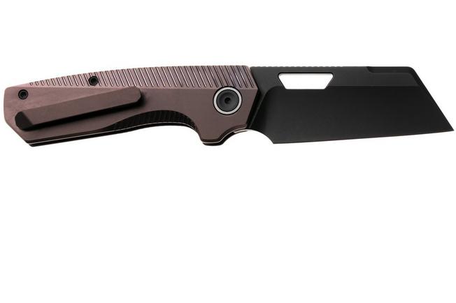 Bild für Vosteed Nip-L A4204 Blackwashed Elmax, Dark Reddish Purple Titanium, Taschenmesser, Divo Knives Design