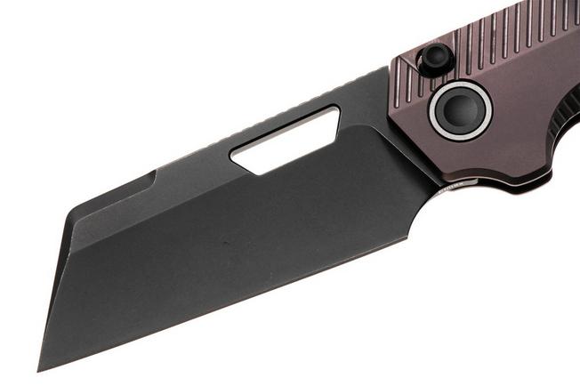 Bild für Vosteed Nip-L A4204 Blackwashed Elmax, Dark Reddish Purple Titanium, Taschenmesser, Divo Knives Design