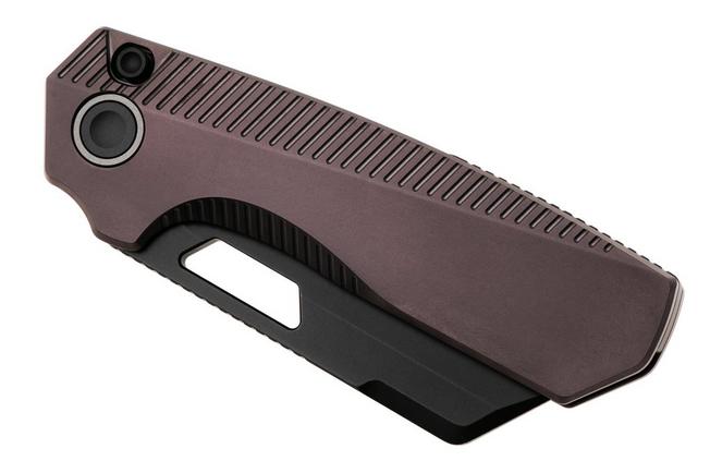 Bild für Vosteed Nip-L A4204 Blackwashed Elmax, Dark Reddish Purple Titanium, Taschenmesser, Divo Knives Design