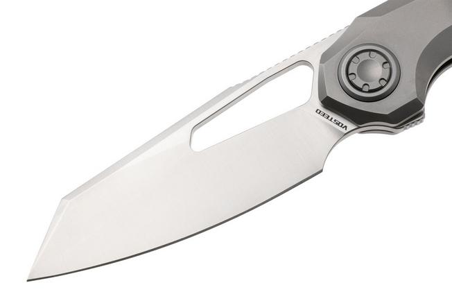 Afbeelding voor Vosteed Thunderbeast A4301 Satin M390, Gray Titanium, zakmes, Yue Dong design