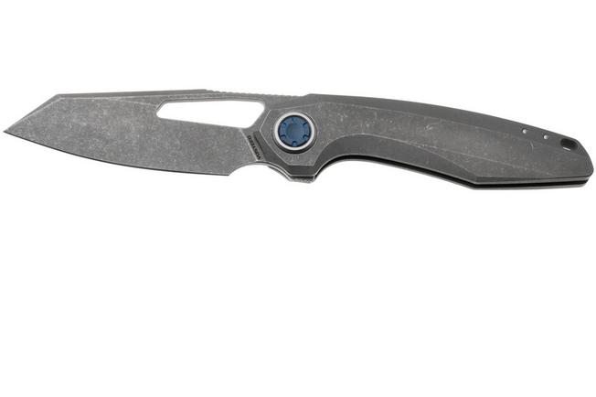 Afbeelding voor Vosteed Thunderbeast A4302 Stonewashed M390, Dim Gray Titanium, zakmes, Yue Dong design