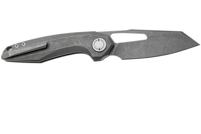 Afbeelding voor Vosteed Thunderbeast A4302 Stonewashed M390, Dim Gray Titanium, zakmes, Yue Dong design