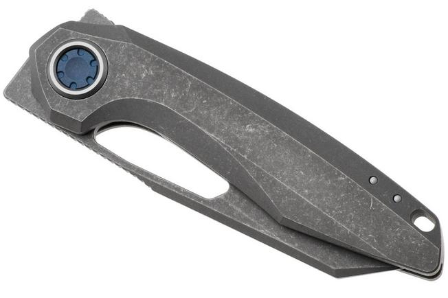 Afbeelding voor Vosteed Thunderbeast A4302 Stonewashed M390, Dim Gray Titanium, zakmes, Yue Dong design