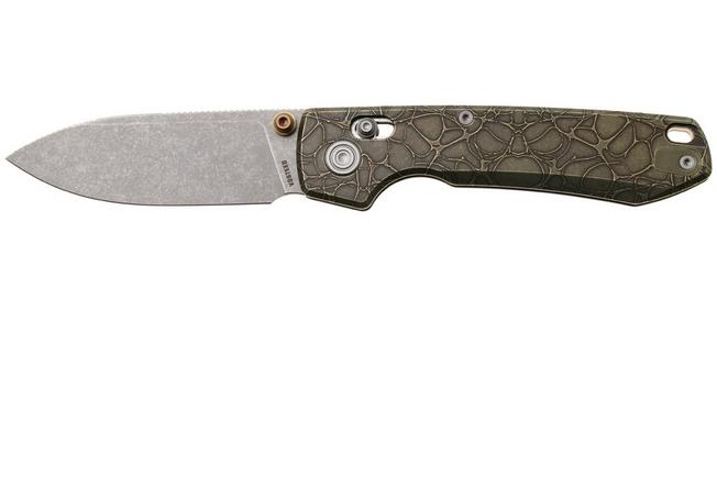 Afbeelding voor Vosteed Raccoon TiSlim A4508, Acid Wash S35VN, Copper Titanium zakmes, Yue Dong design