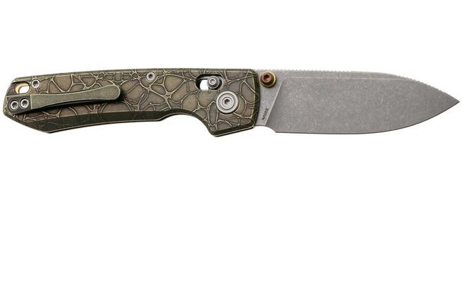Afbeelding voor Vosteed Raccoon TiSlim A4508, Acid Wash S35VN, Copper Titanium zakmes, Yue Dong design