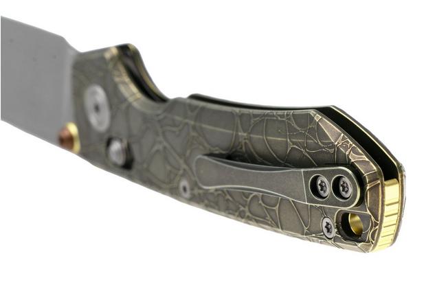 Afbeelding voor Vosteed Raccoon TiSlim A4508, Acid Wash S35VN, Copper Titanium zakmes, Yue Dong design
