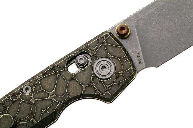 Afbeelding voor Vosteed Raccoon TiSlim A4508, Acid Wash S35VN, Copper Titanium zakmes, Yue Dong design