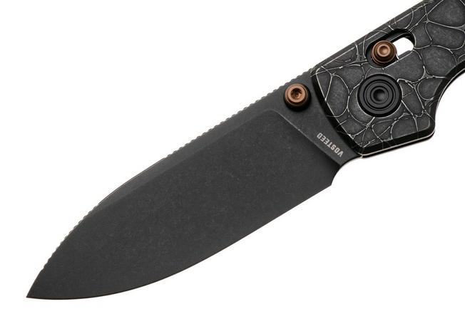 Afbeelding voor Vosteed Raccoon TiSlim A4509, Black Stonewash S35VN, Black Titanium zakmes, Yue Dong design