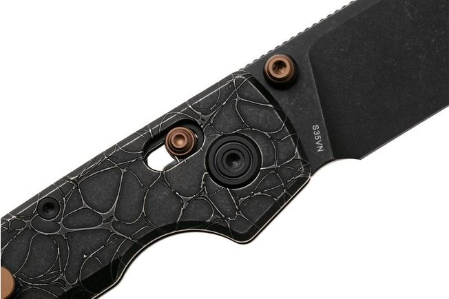 Afbeelding voor Vosteed Raccoon TiSlim A4509, Black Stonewash S35VN, Black Titanium zakmes, Yue Dong design