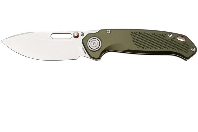 Afbeelding voor Vosteed Zander A4602, Stonewash S35VN, Olive Green Aluminium zakmes, Kornel Kiss design