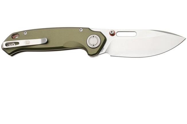 Afbeelding voor Vosteed Zander A4602, Stonewash S35VN, Olive Green Aluminium zakmes, Kornel Kiss design