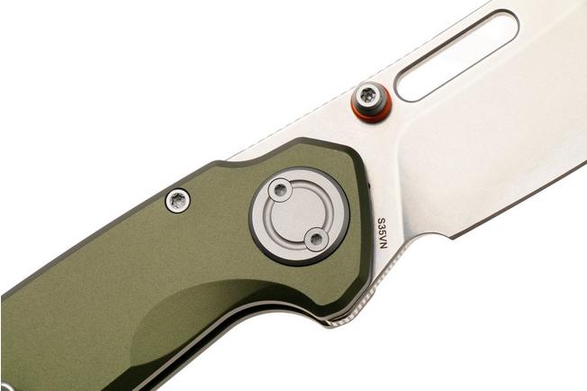 Afbeelding voor Vosteed Zander A4602, Stonewash S35VN, Olive Green Aluminium zakmes, Kornel Kiss design