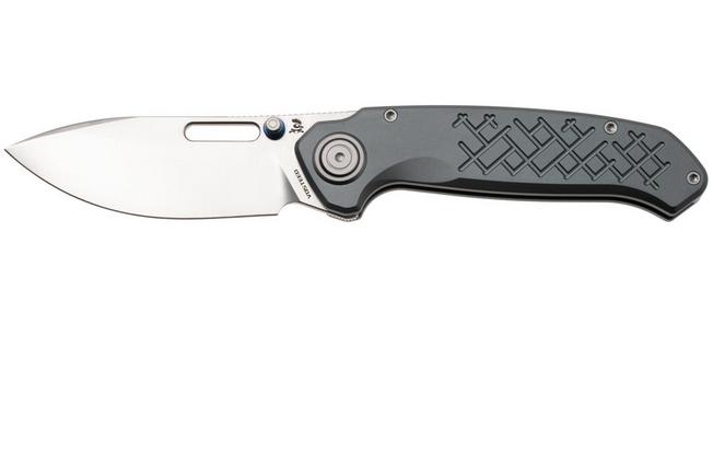Afbeelding voor Vosteed Zander A4605, Satin S35VN, Grey Aluminium zakmes, Kornel Kiss design