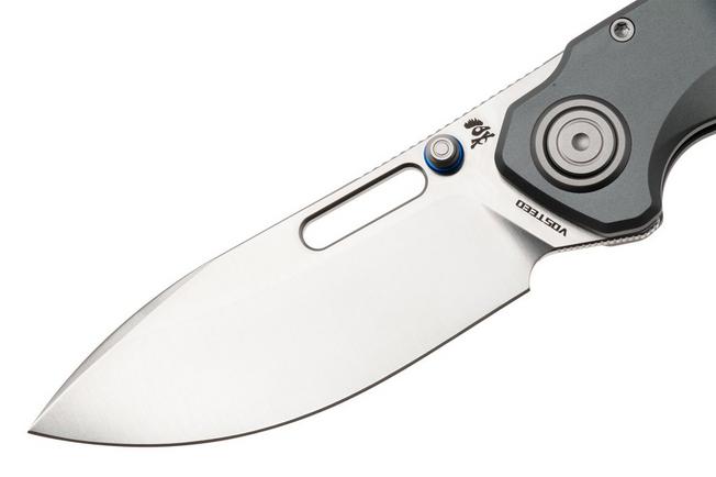 Afbeelding voor Vosteed Zander A4605, Satin S35VN, Grey Aluminium zakmes, Kornel Kiss design