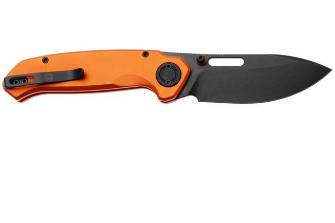 Afbeelding voor Vosteed Zander A4606, Black Stonewash S35VN, Orange Aluminium zakmes, Kornel Kiss design