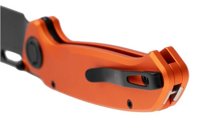 Afbeelding voor Vosteed Zander A4606, Black Stonewash S35VN, Orange Aluminium zakmes, Kornel Kiss design