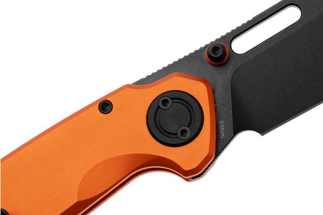 Afbeelding voor Vosteed Zander A4606, Black Stonewash S35VN, Orange Aluminium zakmes, Kornel Kiss design