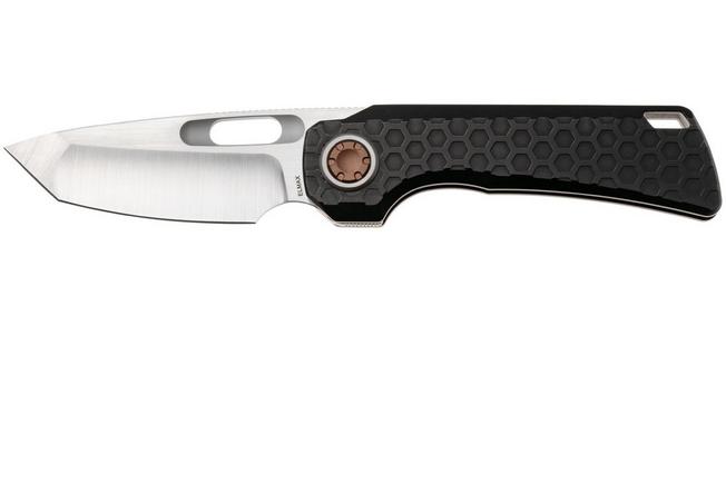 Afbeelding voor Vosteed Nymble A4701 Satin Bead Blast Elmax, Black Titanium, zakmes, John Rusk design