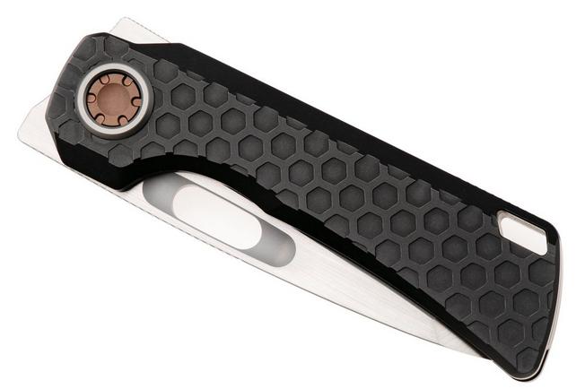 Afbeelding voor Vosteed Nymble A4701 Satin Bead Blast Elmax, Black Titanium, zakmes, John Rusk design